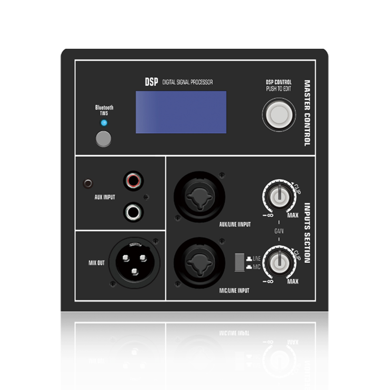 DSP1901: Stereo RCA vstup s jedným gombíkom DSP Control Funkčný modul DSP založený na ADAU1701