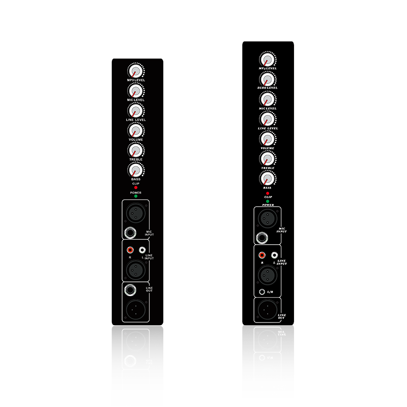 PL2/PL2E: Single Mic Channel Jednolinkový kanálový vstup a limitná ochrana Vertikálny analógový funkčný modul