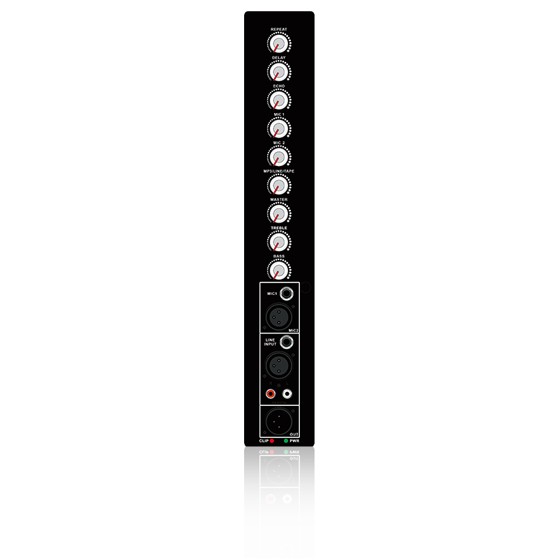 PL69S: Vertikálny analógový funkčný modul Mic Repeat, Delay a Echo Control