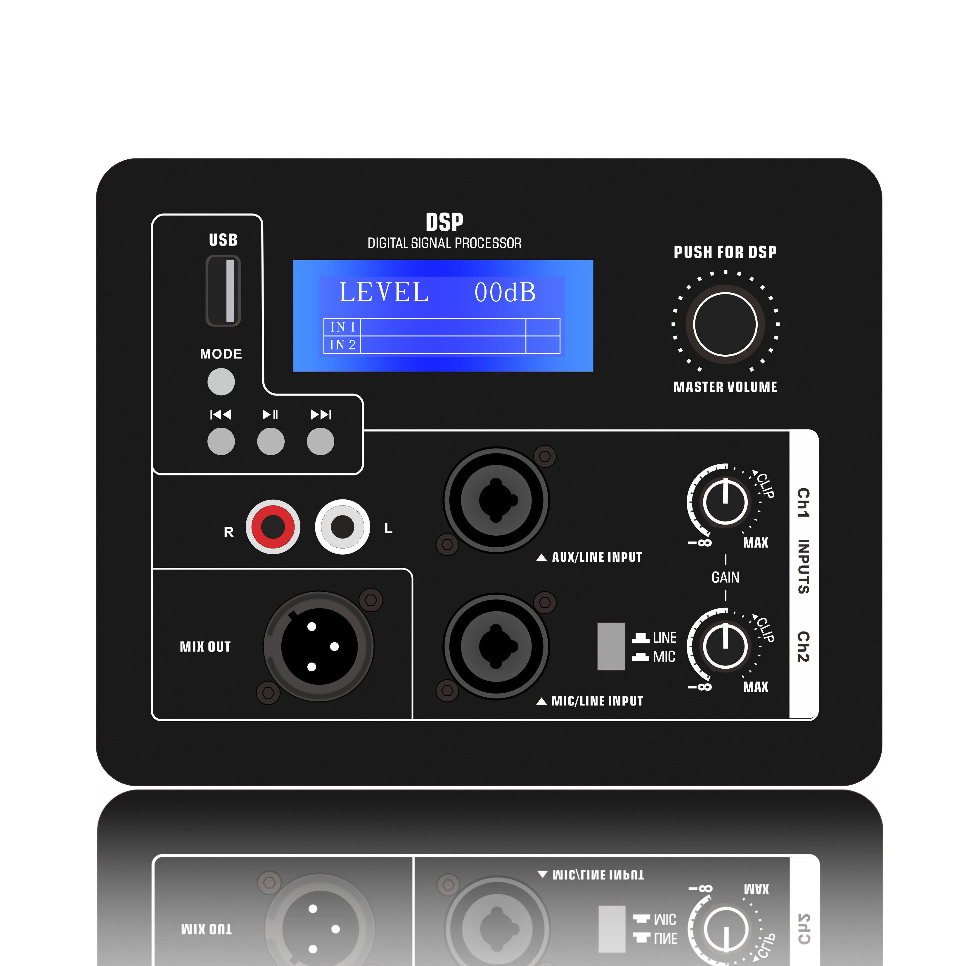 DSP1906: U diskový MP3 prehrávač a integrované ovládanie LCD DSP Funkčný modul DSP založený na ADAU1701