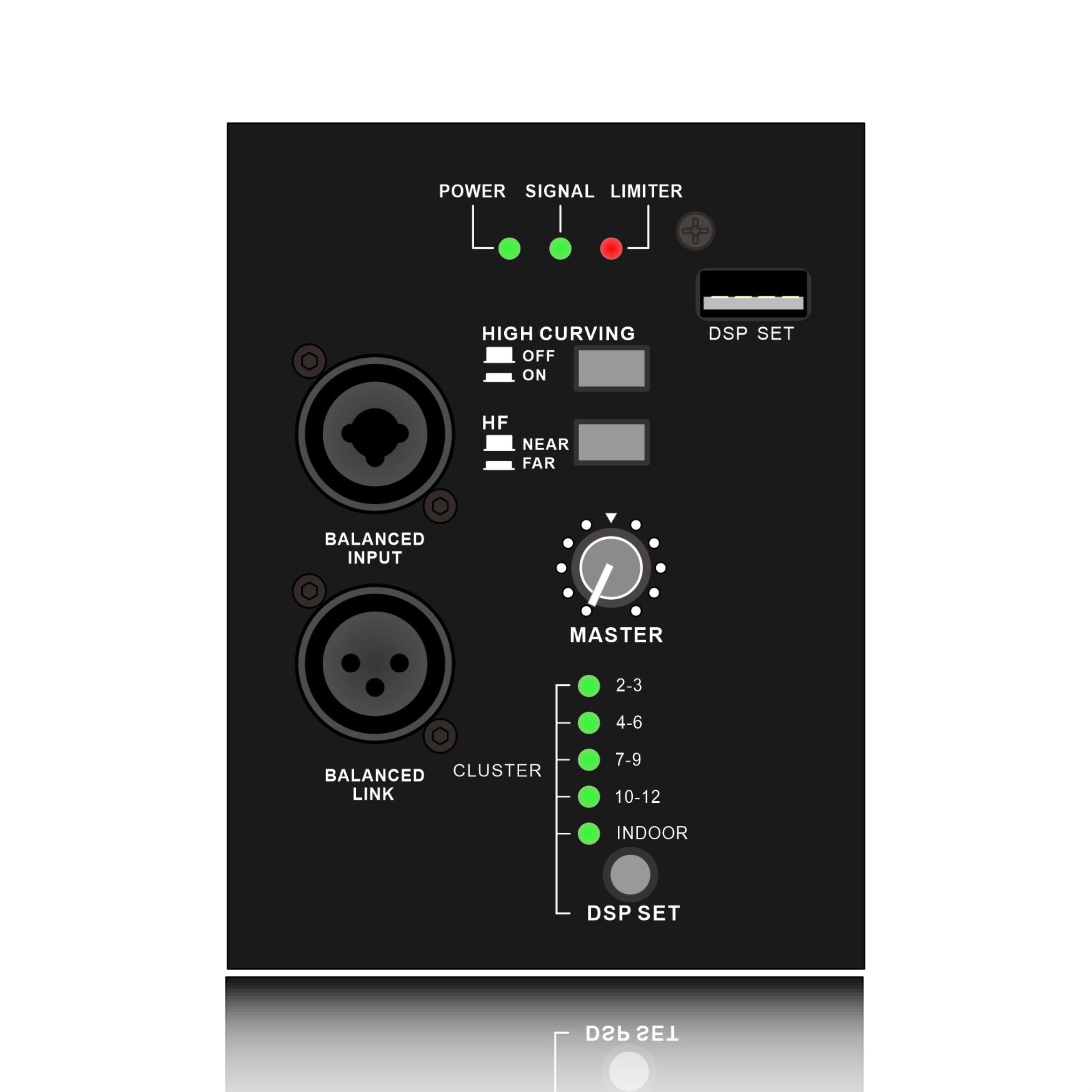 HLD10-A: Režim Multi DSP Rreset Kompaktný profesionálny systém line array Funkčný modul DSP