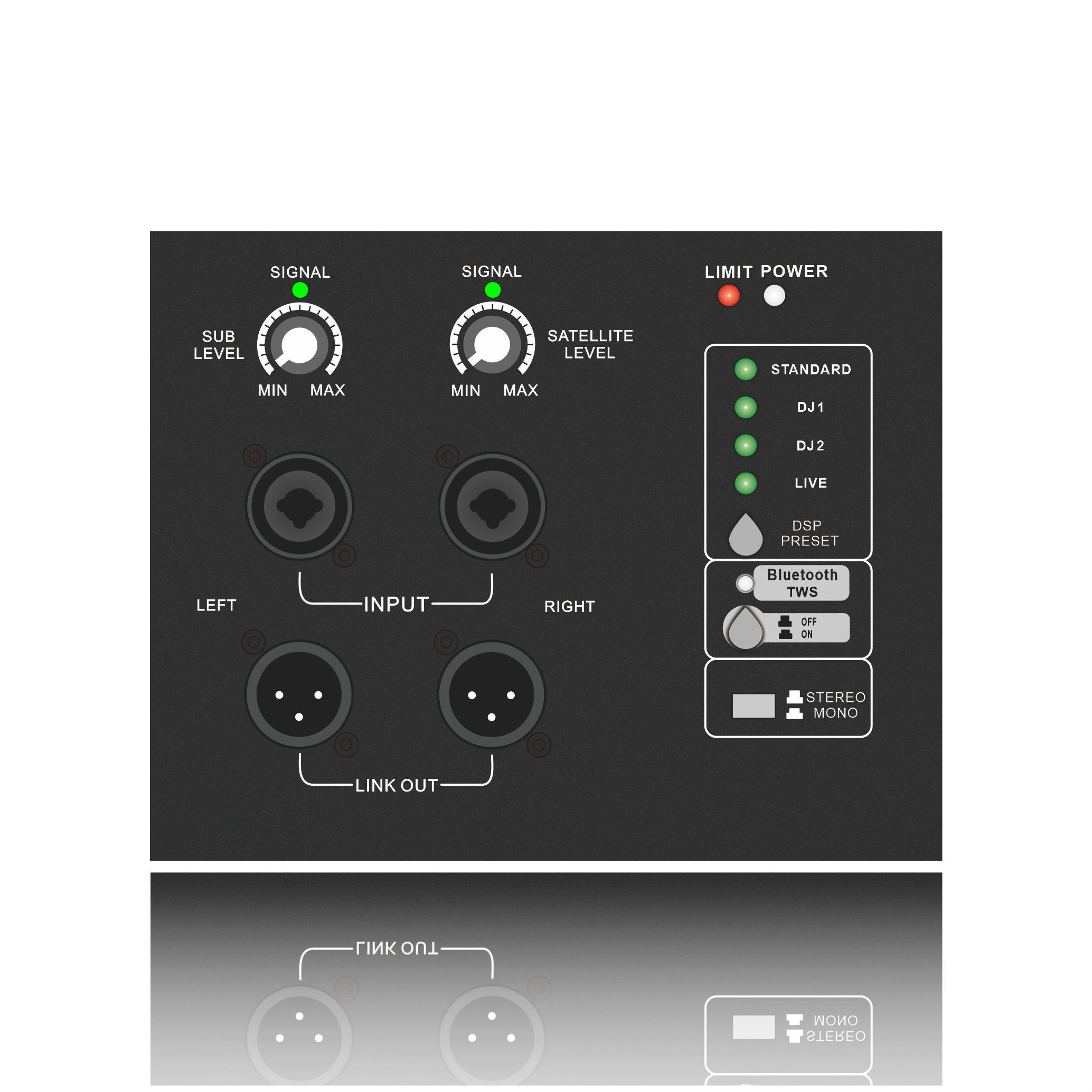 Napájaný subwoofer série DSP1903SUB 1.1 / 2.1 / 2.2 kanálový systém